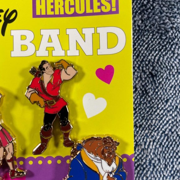 Disney Parks Boy Band Aladdin Beast Hercules Gaston Pin Set - Picture 6 of 7
